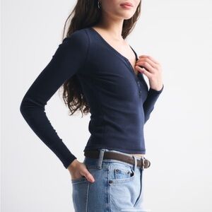 Abercrombie & Fitch Archive Long-Sleeve Rib Henley